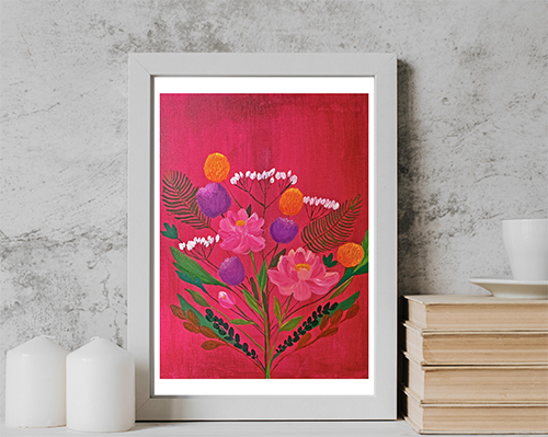 Magenta Flower Bouquet - Image 2